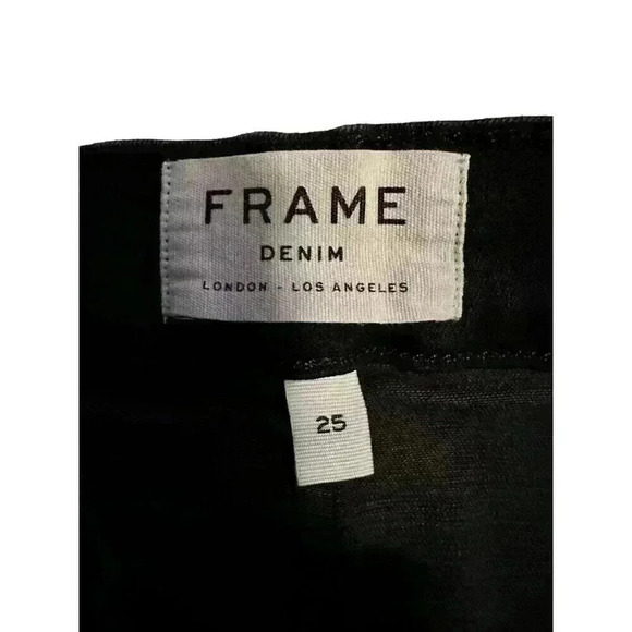Frame Ali High Rise Cigarette Noir Black Jeans Pants Size 25 - Picture 2 of 7